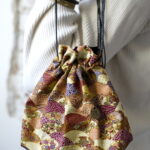 Kinchak POCHETTE Japanese seigaiha bordo