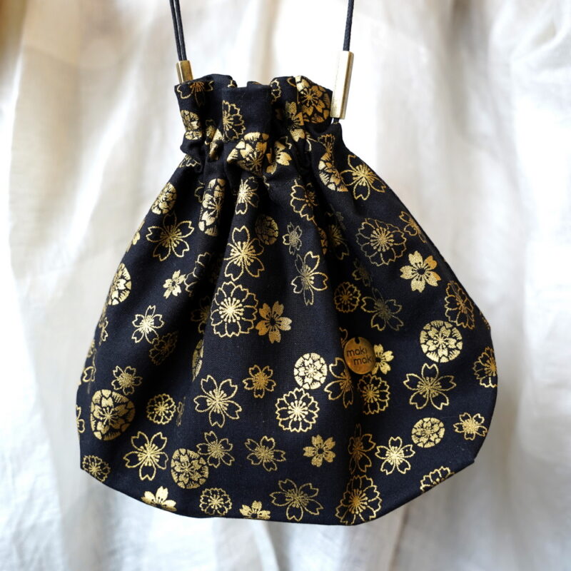 Kinchak POCHETTE Japanese sakura black gold