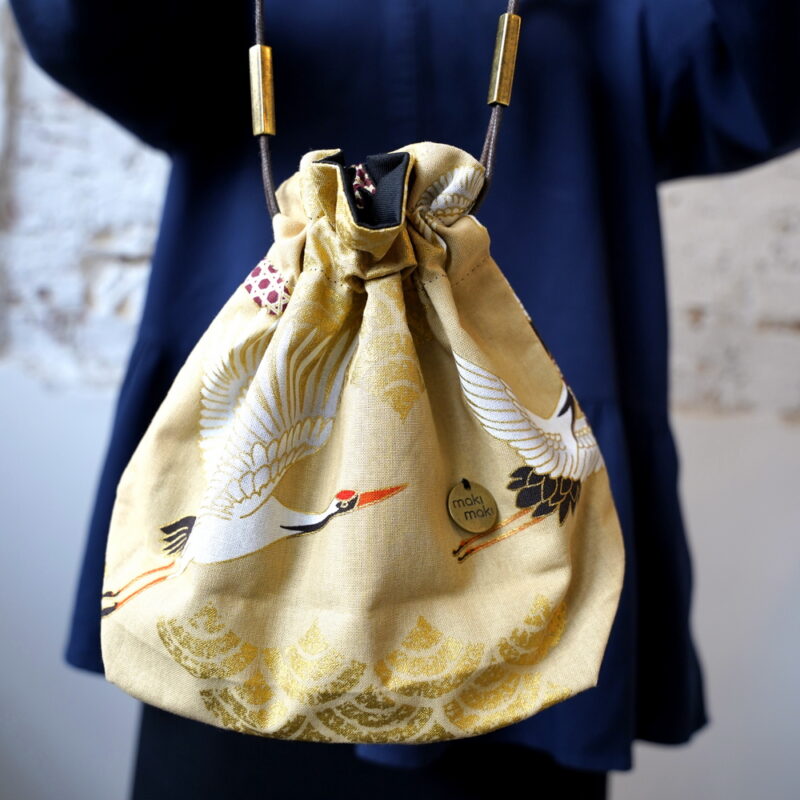 Kinchak POCHETTE Japanese beige cranes