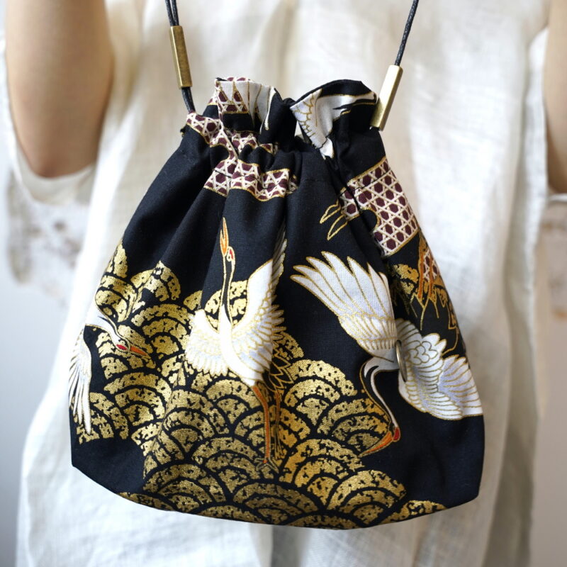 Kinchak POCHETTE Japanese black cranes