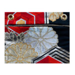 OBI BAG Japanese obi KIKU red