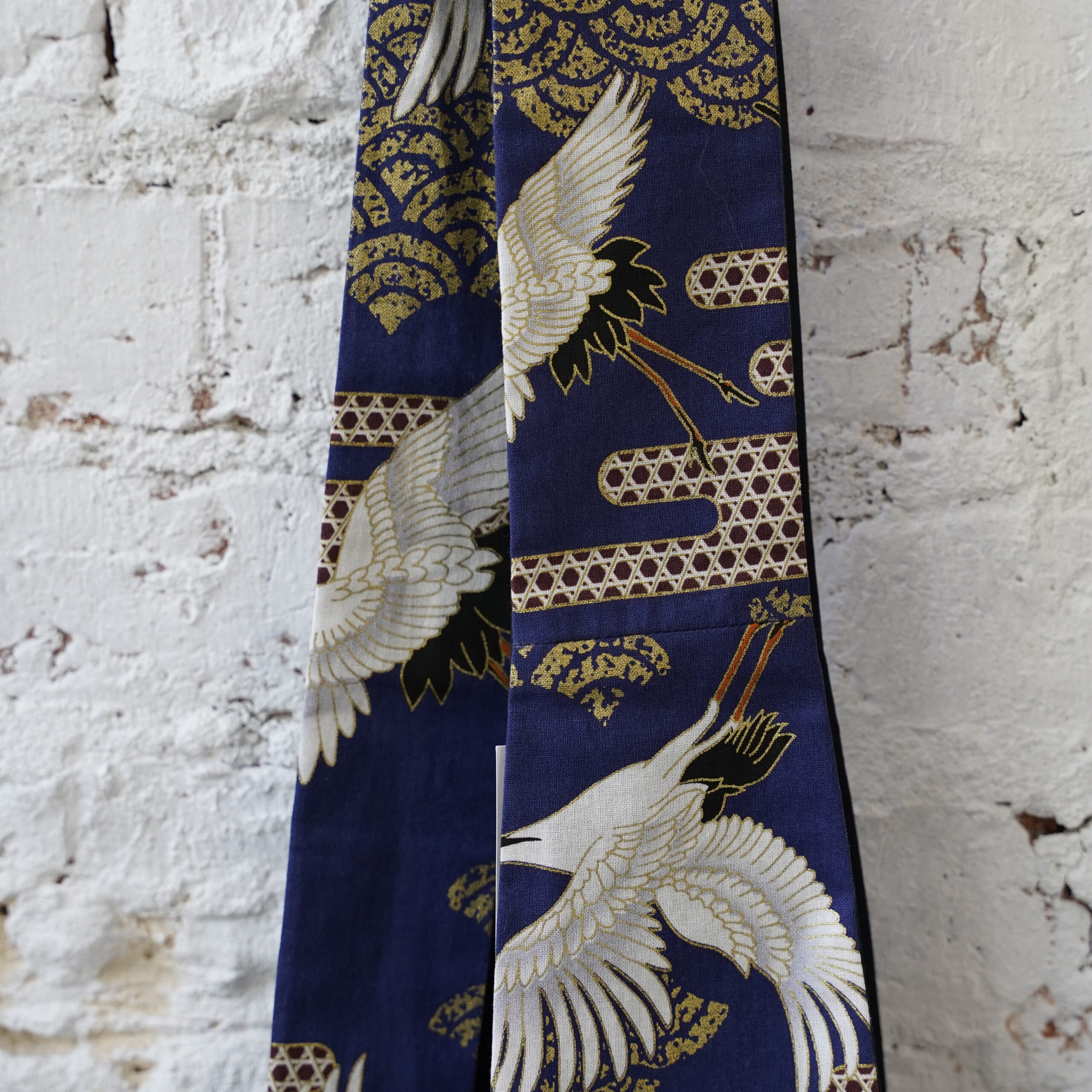 OBI BELT Japanese cotton tsuru blue - obrazek 2