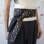 OBI BELT Japanese cotton usagi kamon