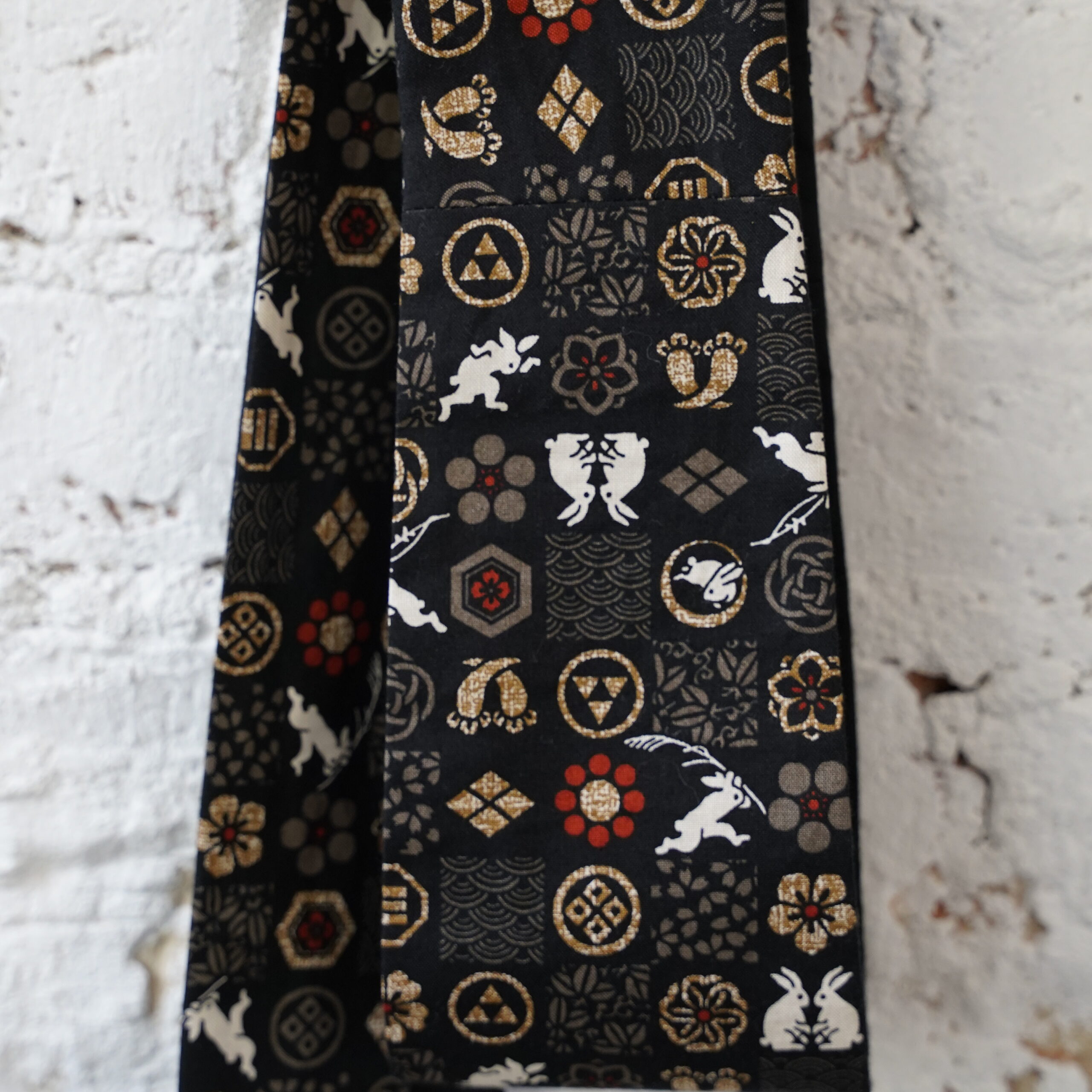 OBI BELT Japanese cotton usagi kamon - obrazek 2