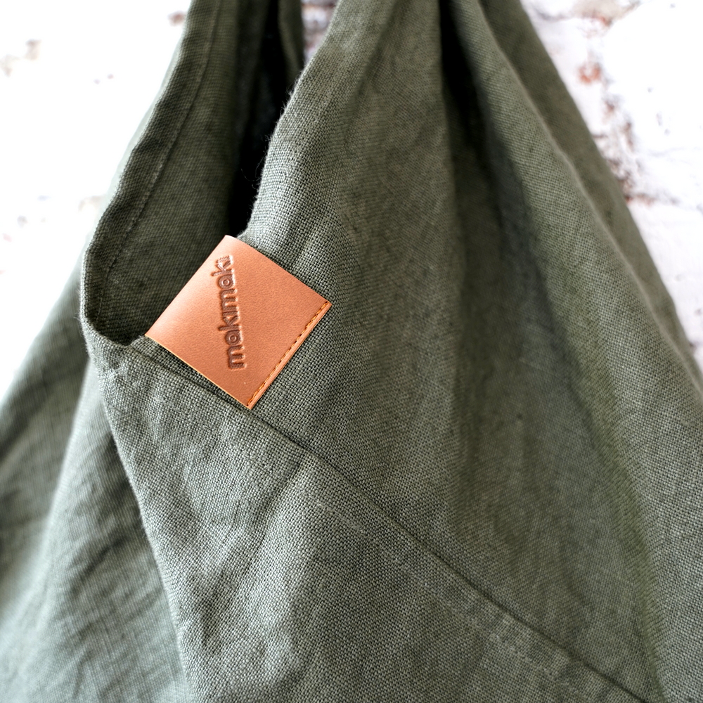AZMA linen plain OLIVE small short - obrazek 2