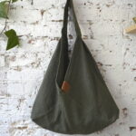 AZMA linen plain OLIVE small long