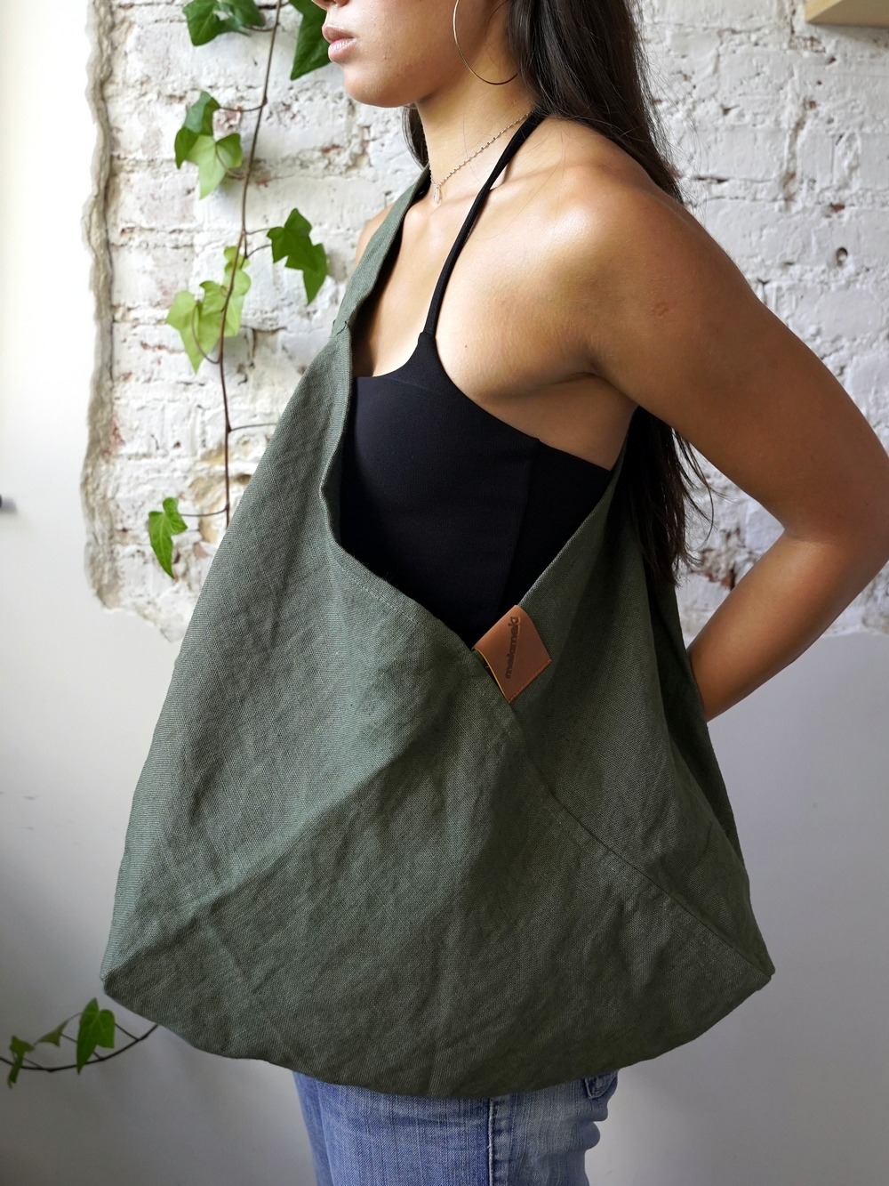 AZMA linen plain OLIVE small long - obrazek 2
