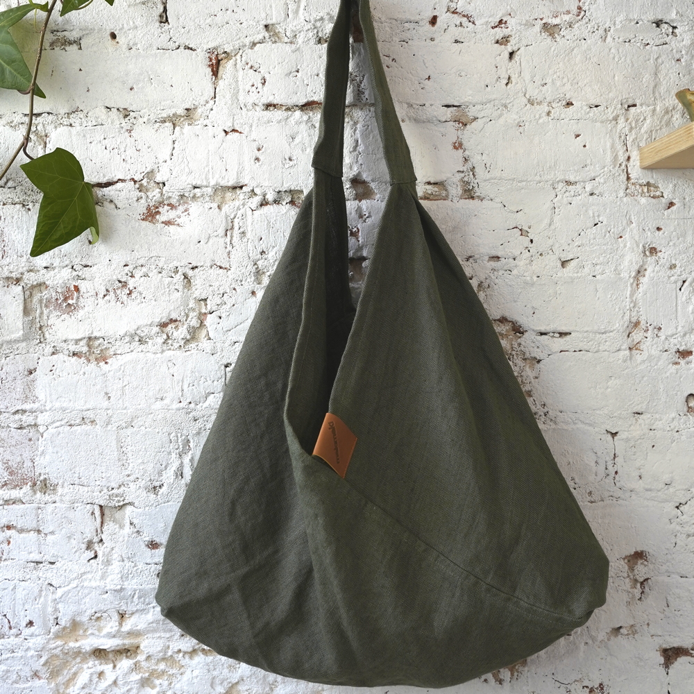AZMA linen plain OLIVE small long