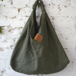 AZMA linen plain OLIVE small short