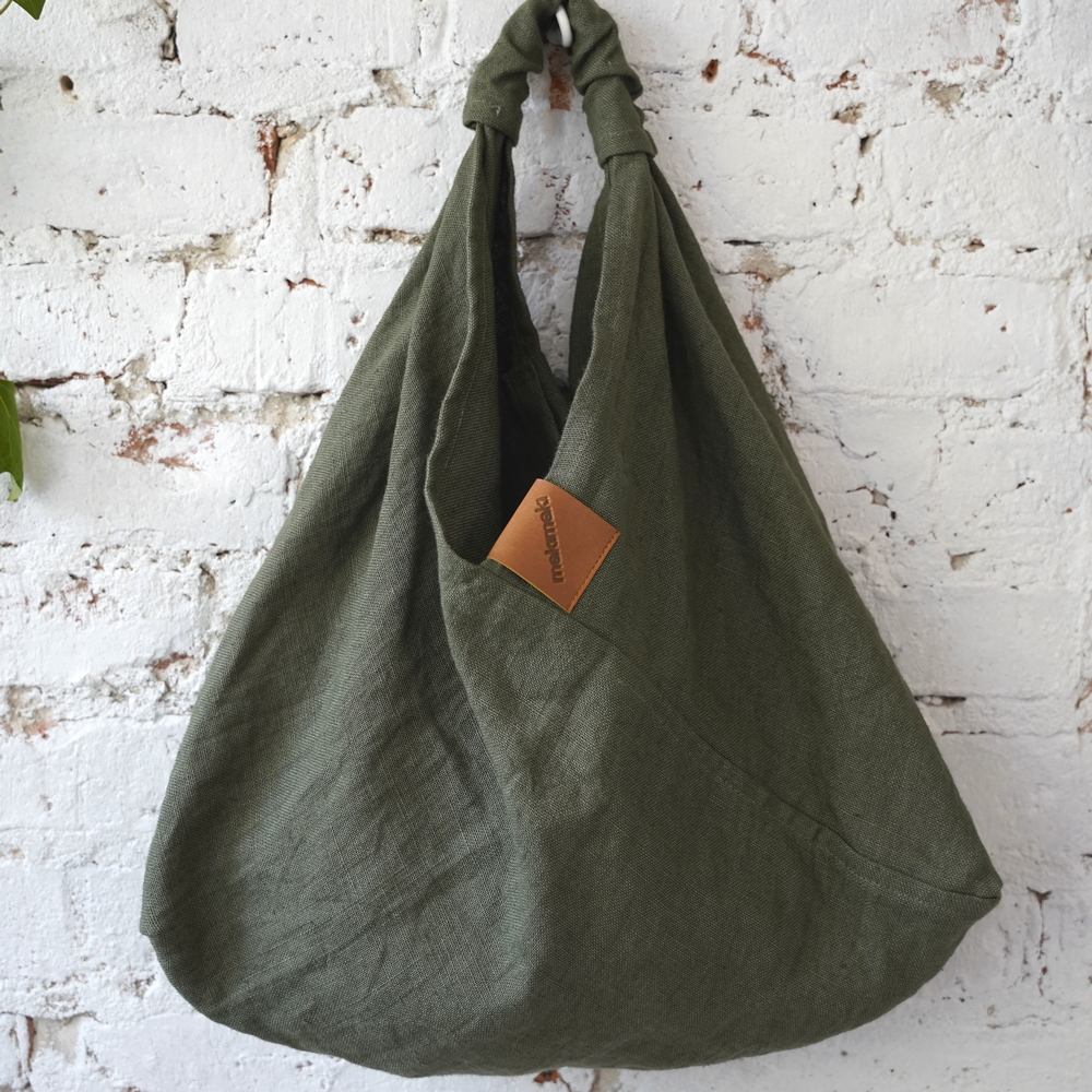 AZMA linen plain OLIVE small short